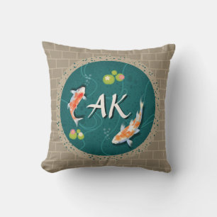 Almofada Peixe Koi na lagoa 3d realista personalizado inici