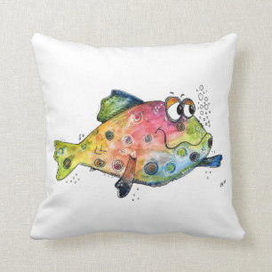 Almofada Peixes Coloridos Esbranquiçados