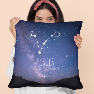 Almofada Peixes Constelação Zodiac Personalizada