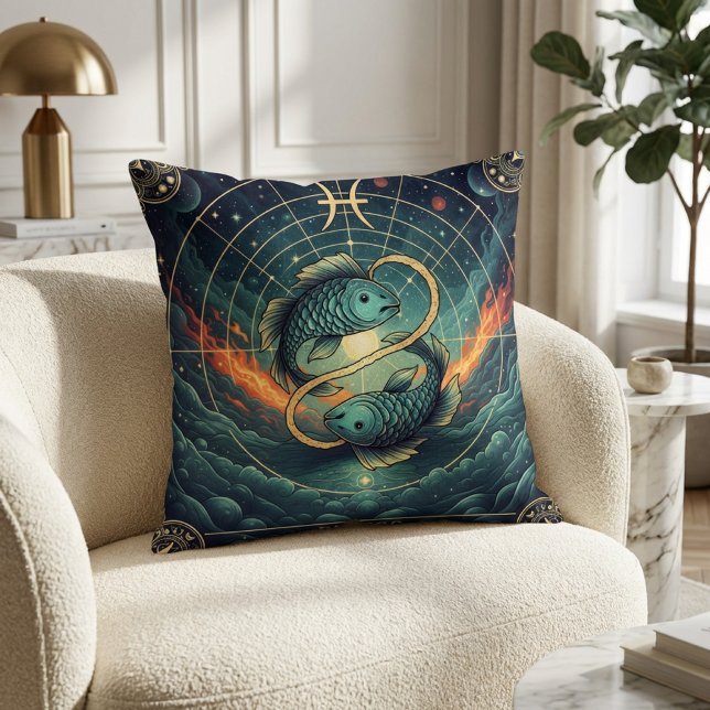 Almofada Peixes Zodíaco Celestial (Criador carregado)