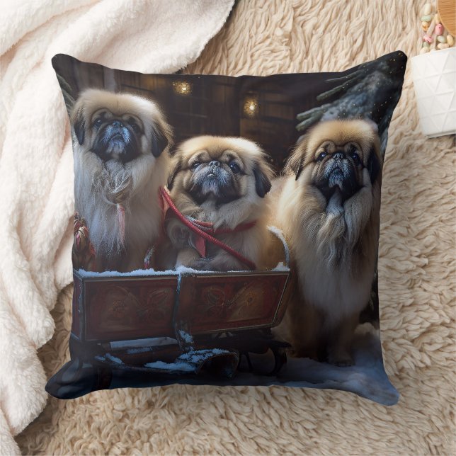 Almofada Pekingese Christmas Fesason Season (Cobertor)