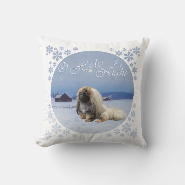 Almofada Pekingese Ó Santa Noite (Frente)