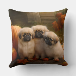 Almofada Pekingese Puppy Autumn Delight Pumpkin