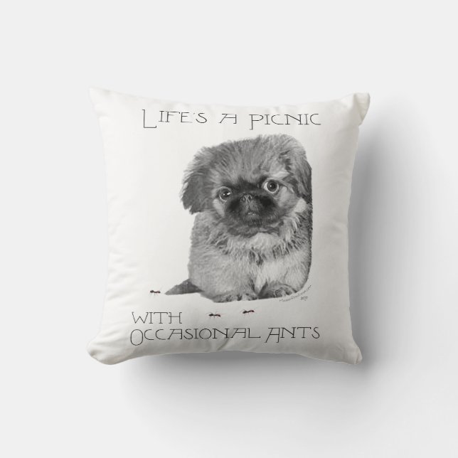 Almofada Pekingese Puppy Travesseiro decorativo (Frente)
