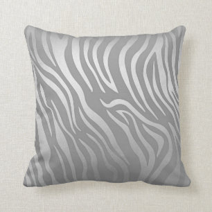 Almofada Pele animal da zebra contemporânea das cinzas de