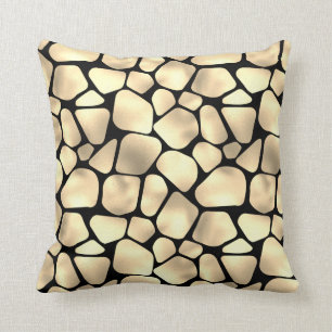 Almofada Pele animal da zebra Dourado de Champaigne do