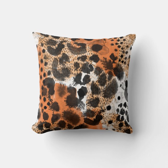 Almofada Pele animal: padrão leopardo criativo. (Frente)