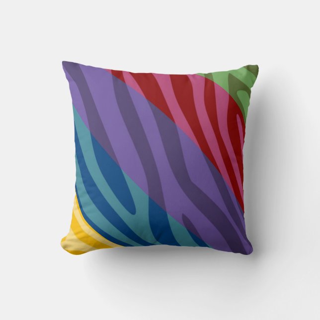 Almofada Pele de Impressão de Zebra Colorida Retroritária (Frente)