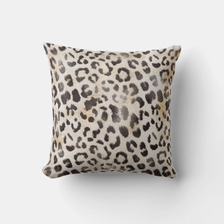 Almofada Pele de Leopardo em Marfim Tangerina