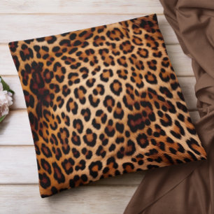 Almofada Pele de leopardo verdadeira com manchas de pele