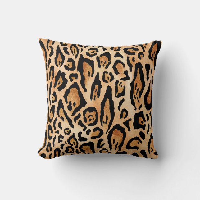 Almofada Pele-Leopardo: Padrão Sem-Olho Eterno (Frente)