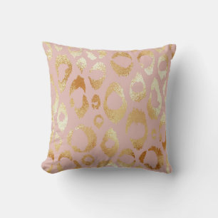 Almofada Pele-leopardo, textura de ouro-rosa