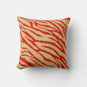 Almofada Pele vermelha do impressão da zebra