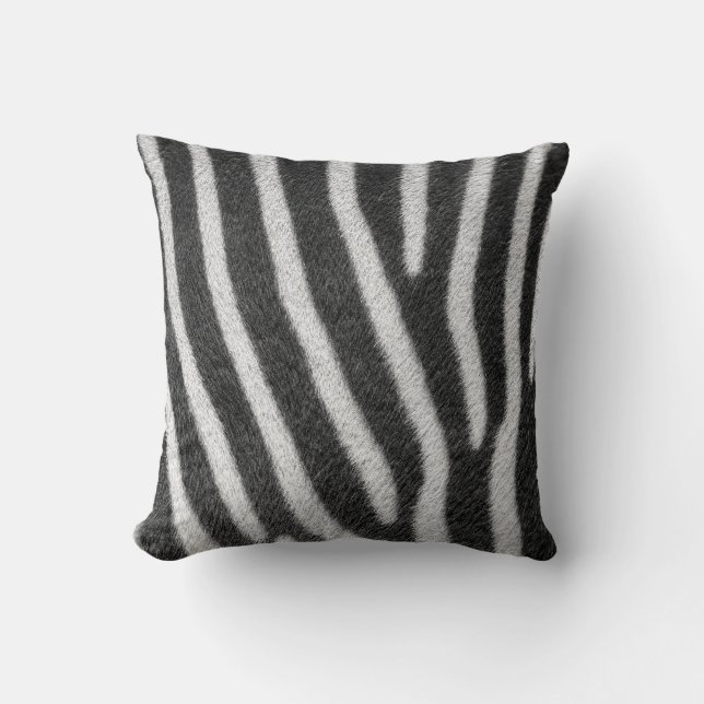 Almofada Pele Zebra Pele Animal Padrão (Frente)