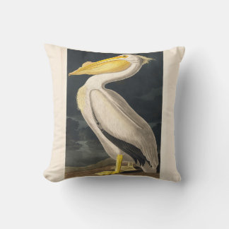 Almofada Pelicano Branco Americano de Audubon Restante