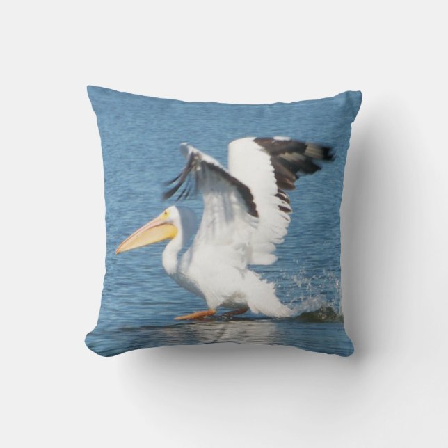 Almofada Pelicano branco no travesseiro grande (Frente)
