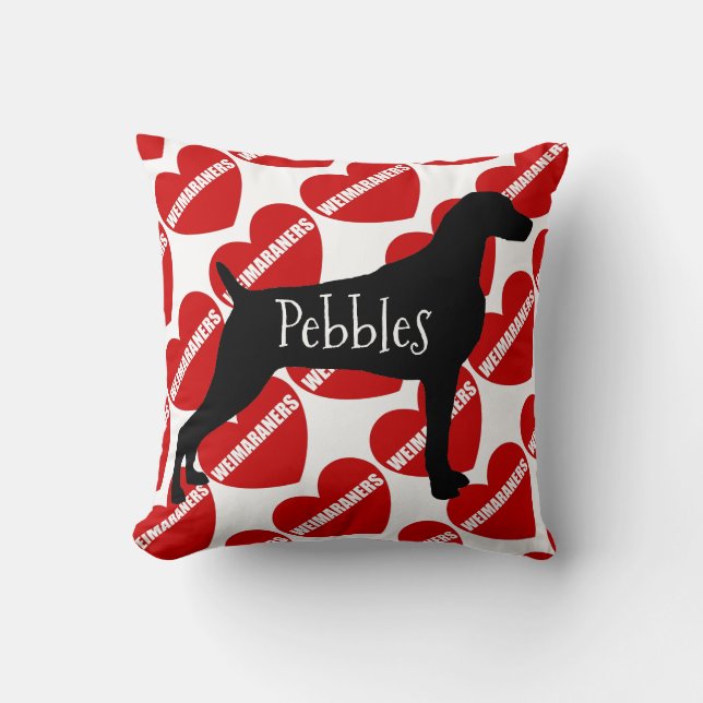 Almofada Pelo amor de um cachorro Weimaraner (Frente)