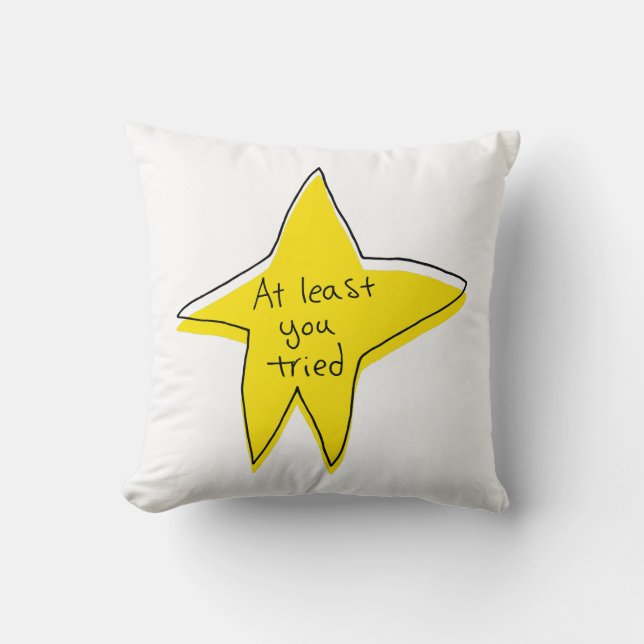Almofada Pelo Menos Você Tentou - Estrela Amarela (Frente)
