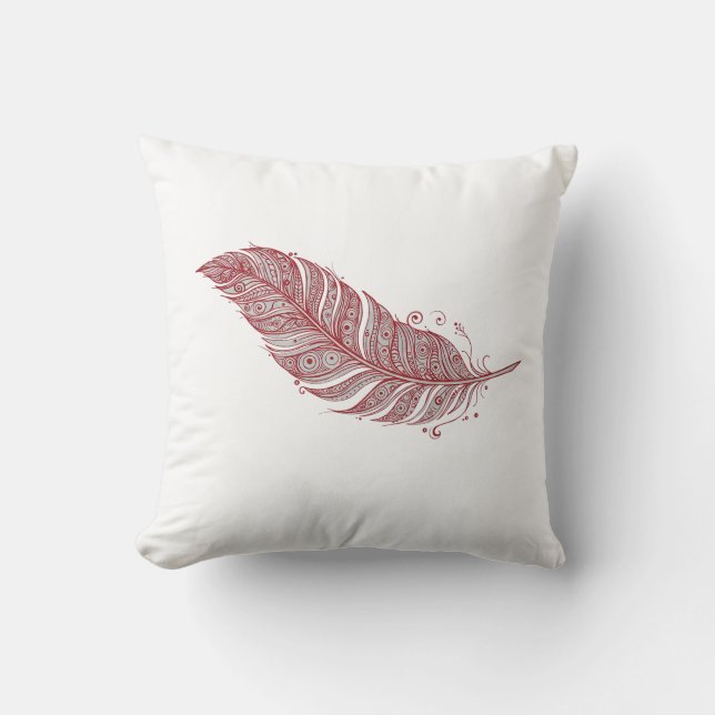Almofada pena elegante de arte de linha (Frente)