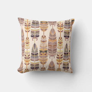 Almofada Penas de Boho: Padrão Tribal Sem Costura