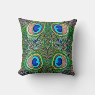 Almofada Penas de Peacock Kaleidoscope Impressão