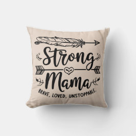 Almofada Penas e setas de Boho "Forte Mama"