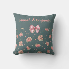 Almofada Penônio rosa e padrão do Arco