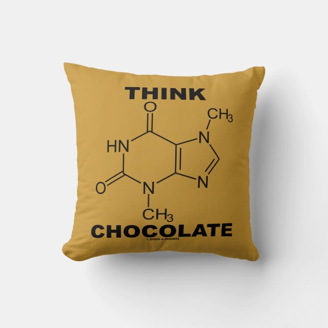 Almofada Pense o chocolate (a química da molécula do (Frente)