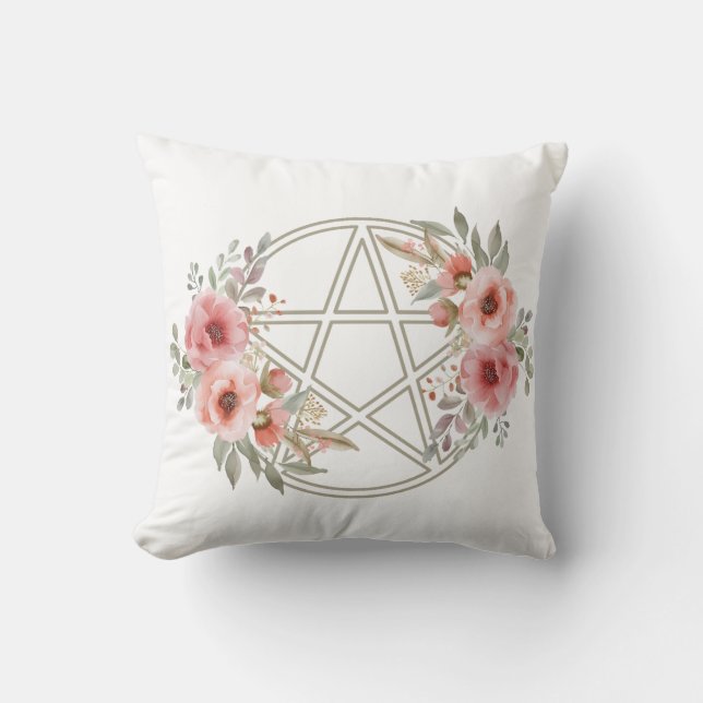 Almofada Pentáculo Floral do Quiet Sage (Frente)