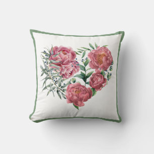 Almofada Peonies Greenery Wreath Pink Elegante