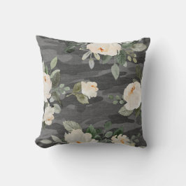 Almofada Peony Cinza Camo Travesseiro decorativo