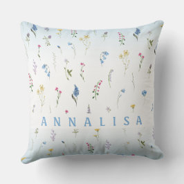 Almofada Pequenas flores selvagens Repetir Fila Personaliza