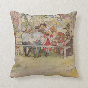 Almofada Pequeno almoço de Carl Larsson sob o vidoeiro