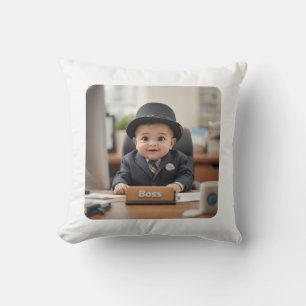 Almofada “Pequeno Chefe Bebê Camisa Divertida para Crianç
