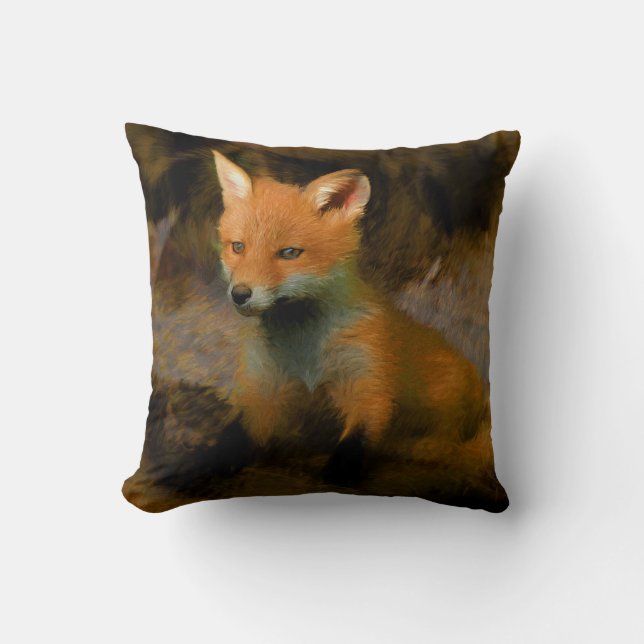 Almofada Pequeno Fox Cub Retrato (Frente)