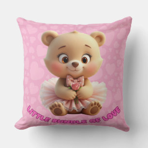 Almofada Pequeno Pacote de Amor - Urso Bebê Bonito em Tutu