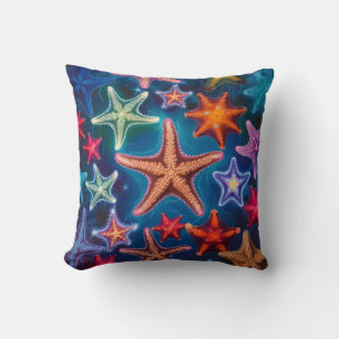 Almofada Pequeno Starfish, bonito e colorido, no mar