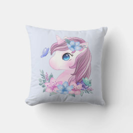 Almofada Pequeno Unicórnio Bonito e Mágico com Olhos Grande