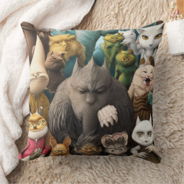 Almofada Pequenos monstros lindos engraçados modernos conte