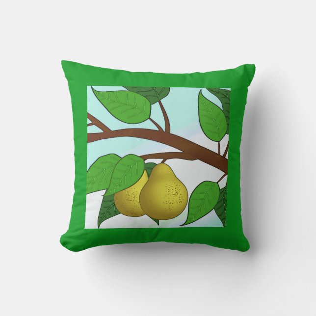 Almofada Peras em uma Ramificação (Frente)