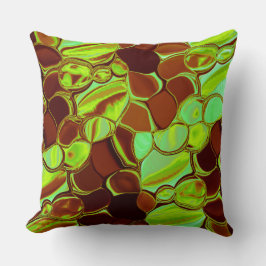 Almofada Percepção metálica esverdeada e acastanhada