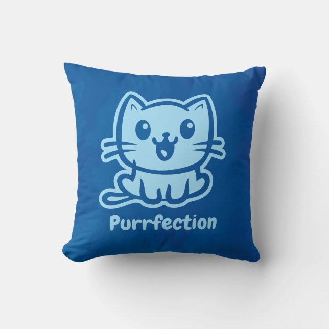 Almofada Perfeição, Gatinho de Anime Muito Fofo (Frente)