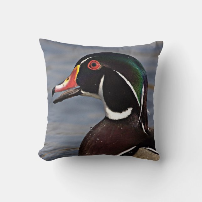 Almofada Perfil do pato de madeira (Frente)