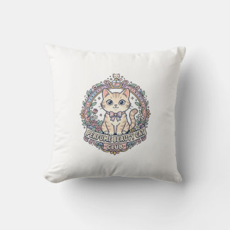 Almofada Perfume Beleza Gato Gato Fofo Design de Camiseta -