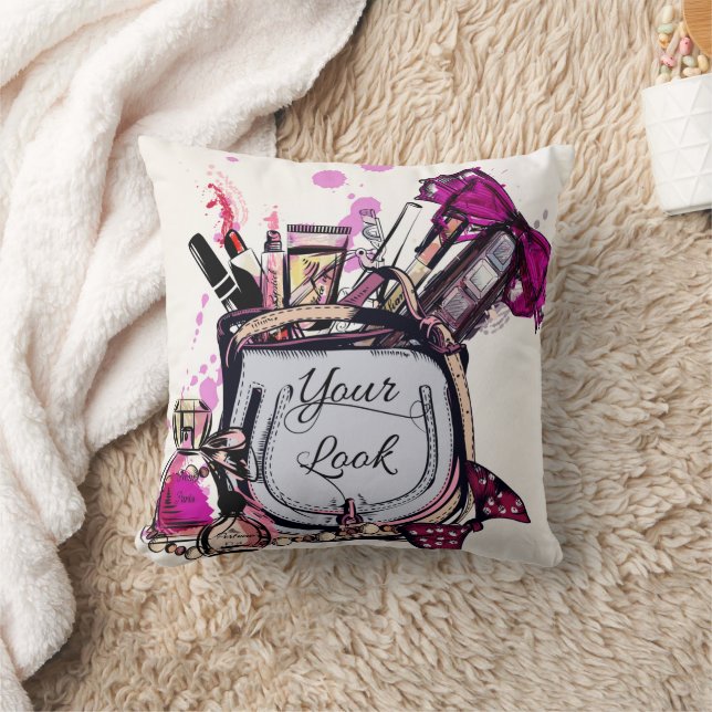 Almofada Perfume, Lábio Vermelho e um Calçado de Altura Alt (Cobertor)