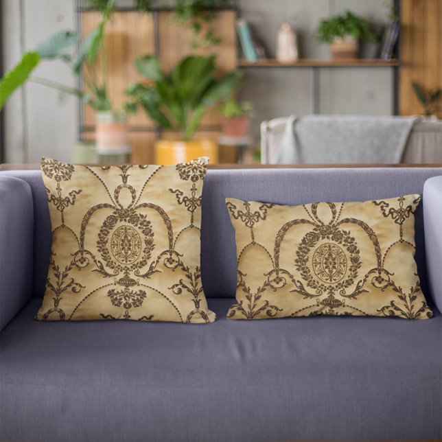 Almofada Pergaminho floral do damasco clássico francês do (Criador carregado)