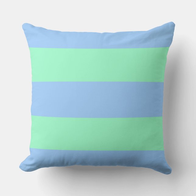 Almofada Periwinkle e Mint Green Stripes (Frente)