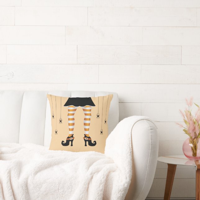 Almofada Pernas De Bruxas E Aranhas Tiradas De Laranja No D (Sofá)