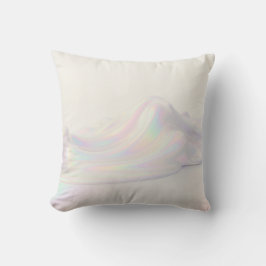 Almofada Pérola Iridescente Fluxo Líquido Estética Abstrata