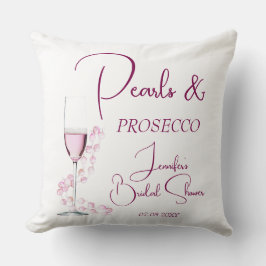 Almofada Pérolas e Prosecco Chá de Noiva Moderno e Elegante